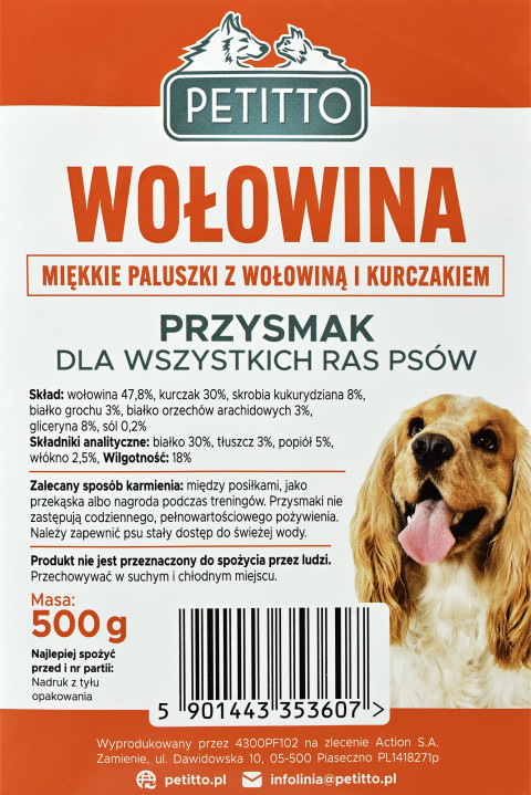 PETITTO Soft beef sticks - pamlsek pro psa - 500g - Fotogalerie 5