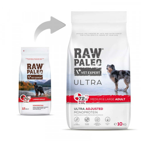 RAW PALEO Ultra Medium&Large Adult Beef - suché krmivo pro psy - 10 kg - Fotogalerie 6
