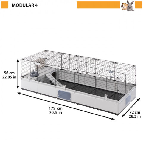 FERPLAST Modular 4 - klec pro králíka a morče domácí - 179 x 72 x 56cm - Fotogalerie 8