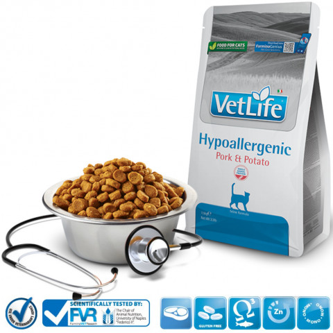 FARMINA VET Life Hypoallergenic Feline Pork & Potato - suché krmivo pro kočky - 1,5 kg - Fotogalerie 2