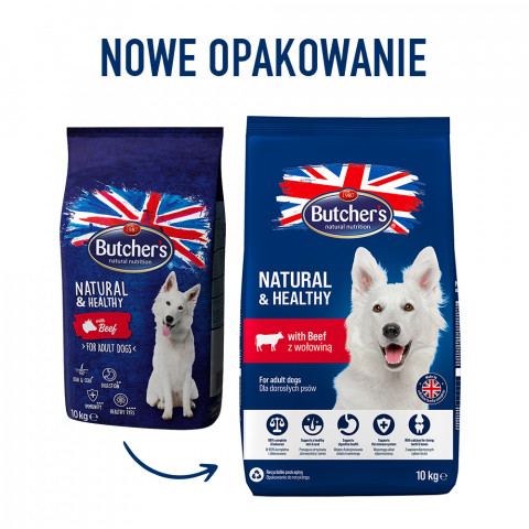 BUTCHER'S Natural&Healthy with beef - suché krmivo pro psy - 10 kg - Fotogalerie 2