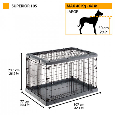 FERPLAST Superior 105 - Klec pro psy - 107 x 77 x 73,5 cm - Fotogalerie 10