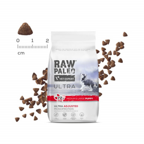 RAW PALEO Ultra Medium&Large Puppy Beef - suché krmivo pro štěňata - 10 kg - Fotogalerie 4