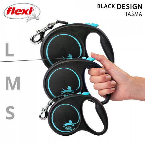 Flexi Automatické vodítko Black Design S 5 m, Modrá - Fotogalerie 6