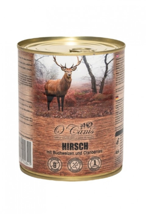 O'CANIS konzerva pro psy - vlhké krmivo - jelen s pohankou - 800 g - Fotogalerie 1