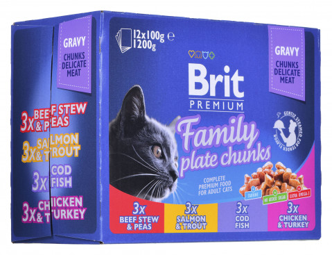 BRIT Cat Pouches Family Plate - mokré krmivo pro kočky - 12 x 100g - Fotogalerie 4