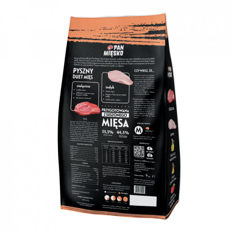 PAN MIĘSKO Veal with turkey M - suché krmivo pro psy - 9kg - Fotogalerie 2