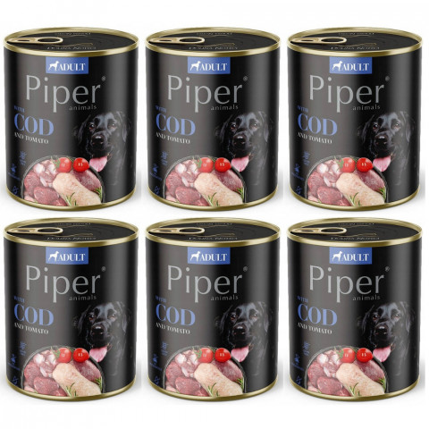 DOLINA NOTECI Piper Animals s treskou a rajčaty - mokré krmivo pro psy - 6x800g - Fotogalerie 1
