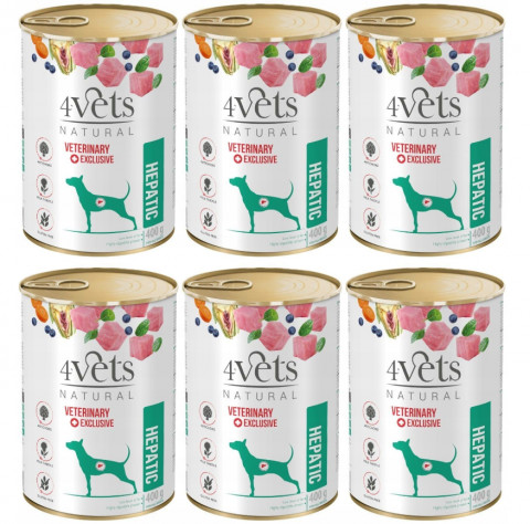 4VETS Natural Hepatic Dog - vlhké krmivo pro psy - 6x400g - Fotogalerie 1