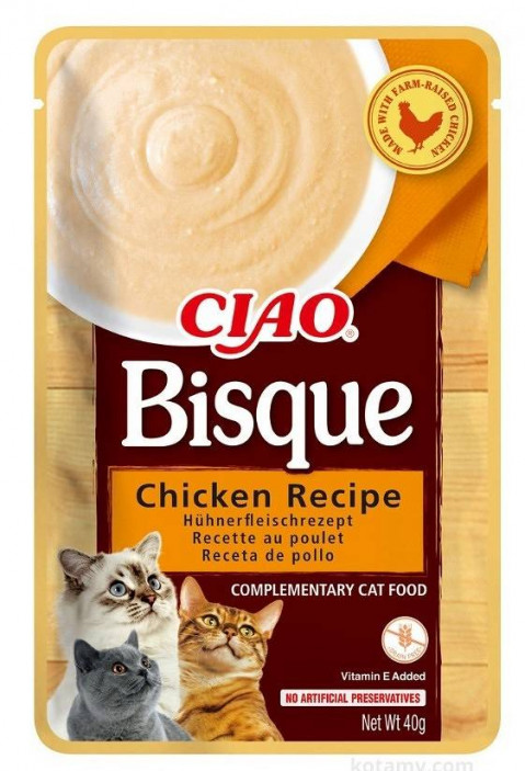 INABA Ciao Bisque Chicken Kuřecí polévka - pochoutka pro kočky - 40g - Fotogalerie 1