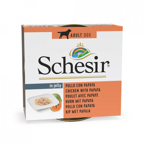SCHESIR Chicken with papaya in jelly - vlhké krmivo pro psy - 150g - Fotogalerie 1