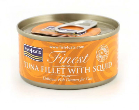 FISH4CATS Tuna fillet with squid - mokré krmivo pro kočky - 12x70g - Fotogalerie 3