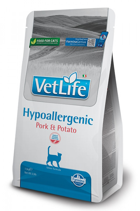 FARMINA VET Life Hypoallergenic Feline Pork & Potato - suché krmivo pro kočky - 1,5 kg - Fotogalerie 1