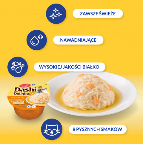 INABA Dashi Delights Chicken in broth - pamlsek pro kočky - 70g - Fotogalerie 7