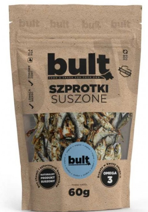BULT Eko MIX chutí sušených mořských šprotů a tresčí kůže – pochoutka pro psy – 2x50g + 2x60g - Fotogalerie 4