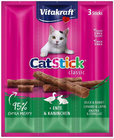 VITAKRAFT CatStick Classic Duck and rabbit - pamlsek pro kočky - 18g - Fotogalerie 1
