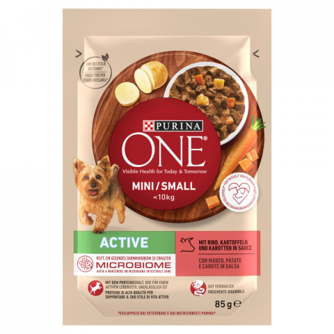 PURINA One Mini/Small Active Beef - vlhké krmivo pro psy - 85g - Fotogalerie 1