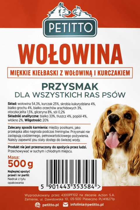 PETITTO Soft beef sausages - pamlsek pro psa - 500g - Fotogalerie 4