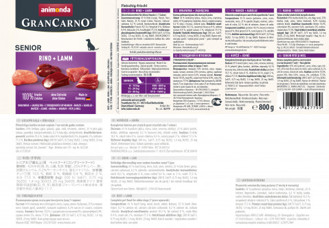 ANIMONDA GranCarno Senior Beef and lamb - vlhké krmivo pro psy - 800g - Fotogalerie 2