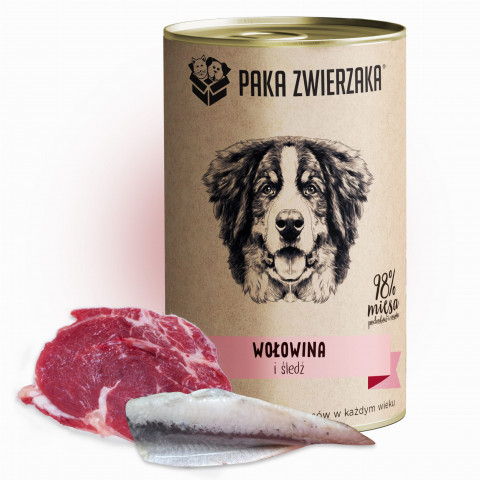 PAKA ZWIERZAKA Beef and herring - vlhké krmivo pro psy - 400g - Fotogalerie 2