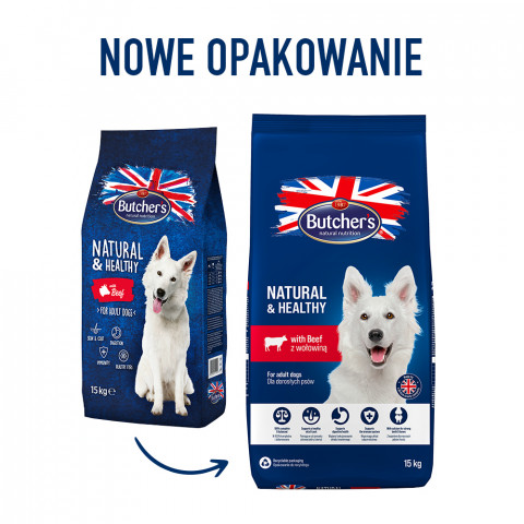 BUTCHER'S Natural&Healthy with beef - suché krmivo pro psy - 15 kg - Fotogalerie 2