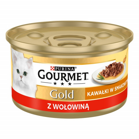 GOURMET Gold Sauce Delight Hovězí - mokré krmivo pro kočky - 85 g - Fotogalerie 1