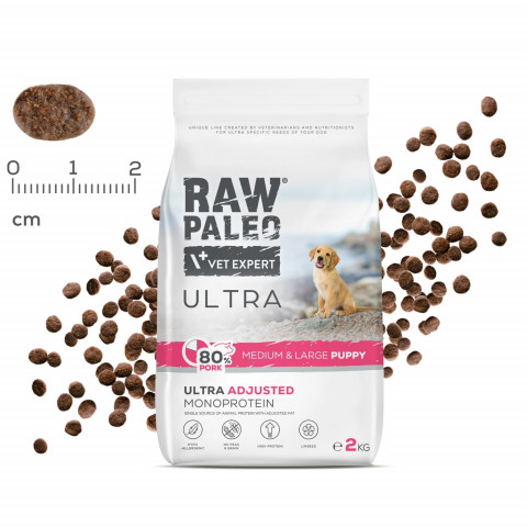 RAW PALEO Ultra Pork Medium & Large Puppy - suché krmivo pro psy - 2kg - Fotogalerie 3