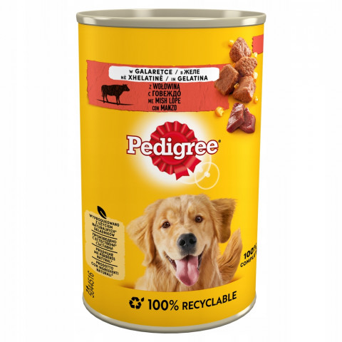 PEDIGREE Adult Hovězí ve želé – mokré krmivo pro psy – 24×400 g - Fotogalerie 4