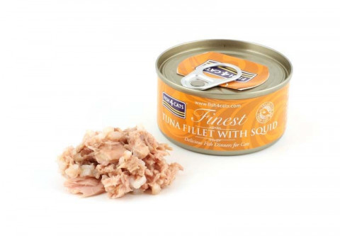 FISH4CATS Tuna fillet with squid - mokré krmivo pro kočky - 12x70g - Fotogalerie 2