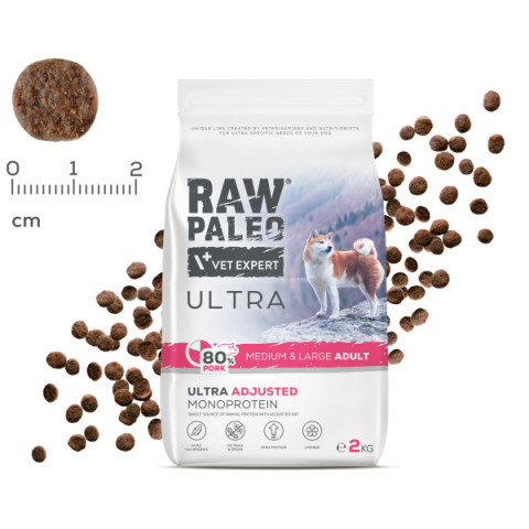 RAW PALEO Ultra Pork Medium & Large Adult - suché krmivo pro psy - 2kg - Fotogalerie 3