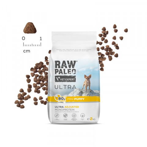 RAW PALEO Ultra Mini Puppy Turkey - suché krmivo pro štěňata - 2 kg - Fotogalerie 4