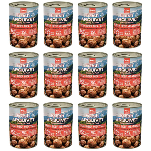 ARQUIVET Čerstvé hovězí masové kuličky v omáčce - vlhké krmivo pro psy - 12x400g - Fotogalerie 1