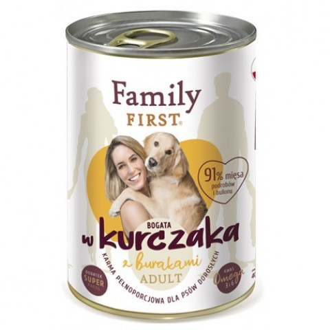 FAMILY FIRST Adult Chicken with beets - Mokré krmivo pro psy - 400 g - Fotogalerie 1