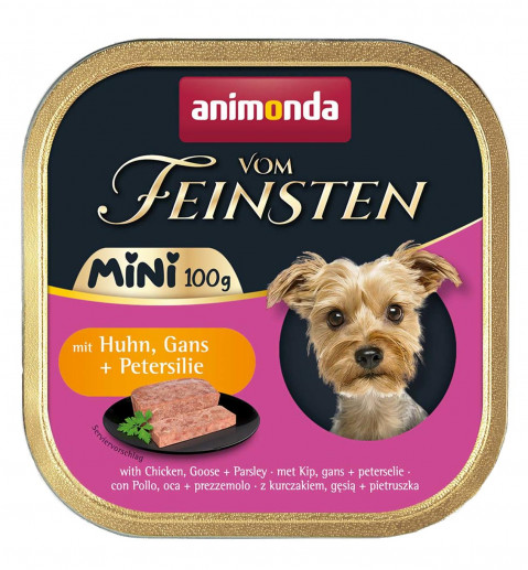 ANIMONDA Vom Feinsten Adult Mini Chicken, goose and parsley - mokré krmivo pro psy - 100g - Fotogalerie 1