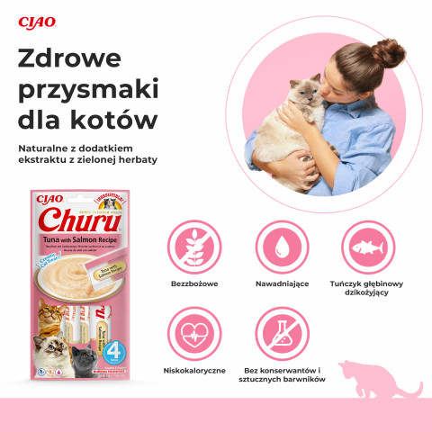INABA Churu Tuňák s lososem - pamlsek pro kočky - 4x14 g - Fotogalerie 7