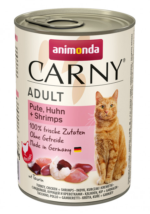 ANIMONDA Carny Adult Turkey, chicken and shrimp - mokré krmivo pro kočky - 400g - Fotogalerie 1