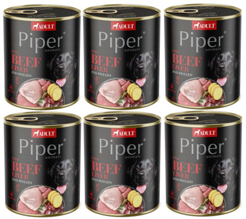 DOLINA NOTECI Piper Animals s hovězími játry a bramborami - mokré krmivo pro psy - 6x800g - Fotogalerie 1