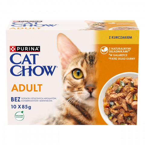  PURINA Cat Chow Chicken, Zucchini - vlhké krmivo pro kočky - 10x85 g - Fotogalerie 1