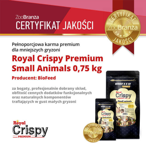 BIOFEED Royal Crispy Premium Small Animals - krmivo pro hlodavce - 750g - Fotogalerie 3