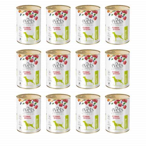 4VETS Natural Allergy Lamb Dog - vlhké krmivo pro psy - 12x400g - Fotogalerie 1