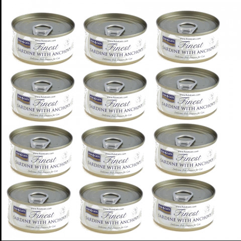 FISH4CATS Sardine with anchovy - mokré krmivo pro kočky - 12x70g - Fotogalerie 1