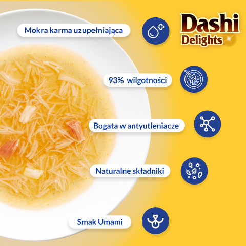 INABA CAT Dashi Delights Hedvábný vývar Kuře s lososem - pochoutka pro kočky - 40g - Fotogalerie 5