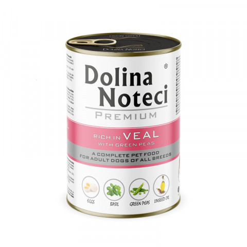 DOLINA NOTECI Premium Rich in veal with green peas - vlhké krmivo pro psy - 400g - Fotogalerie 1