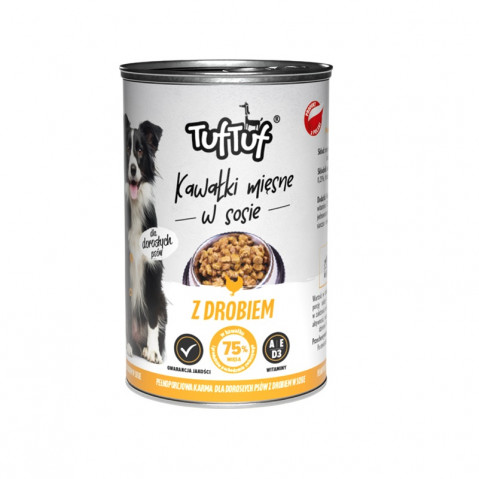 TUF TUF Chunks in gravy with poultry - vlhké krmivo pro psy - 415g - Fotogalerie 1