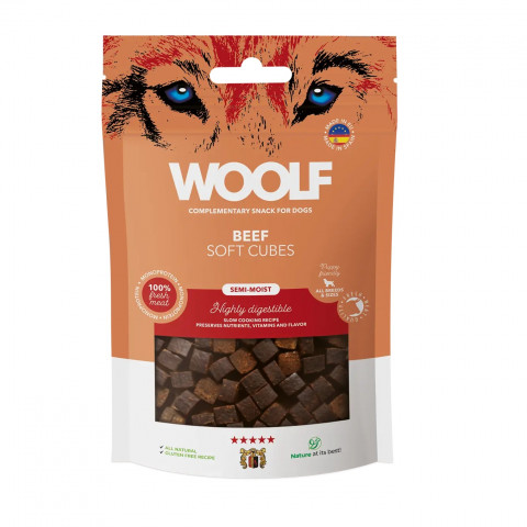 WOOLF Soft Cubes Beef - pamlsek pro psa - 100g - Fotogalerie 1