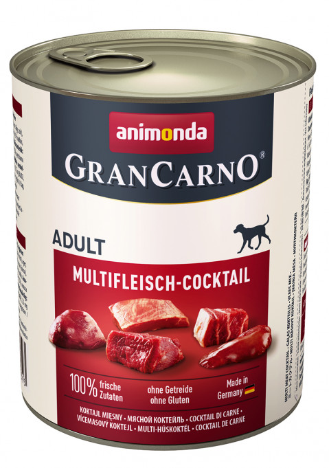 animonda GranCarno multi meat cocktail Hovězí, Kuřecí maso, Hra, Srdce, Turecko Dospělý jedinec 800 g - Fotogalerie 1
