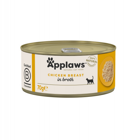 APPLAWS Chicken breast in broth - mokré krmivo pro kočky - 6x70g - Fotogalerie 3