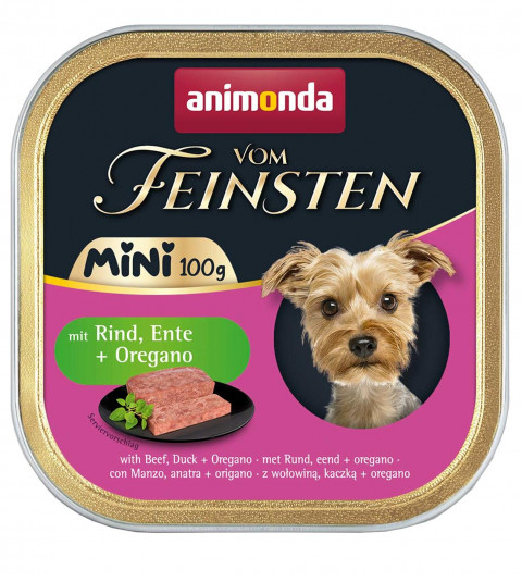 ANIMONDA Vom Feinsten Adult Mini Beef, duck and oregano - mokré krmivo pro psy - 100g - Fotogalerie 1