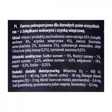 Dolina Noteci Rafi hovězí žaludky se šunkou - vlhké krmivo pro psy - 400g - Fotogalerie 2