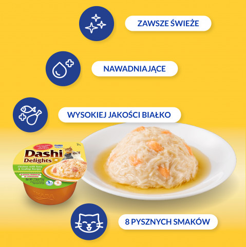 INABA Dashi Delights kuřecí vývar z tuňáka a hřebenatek - pamlsek pro kočky - 70g - Fotogalerie 7